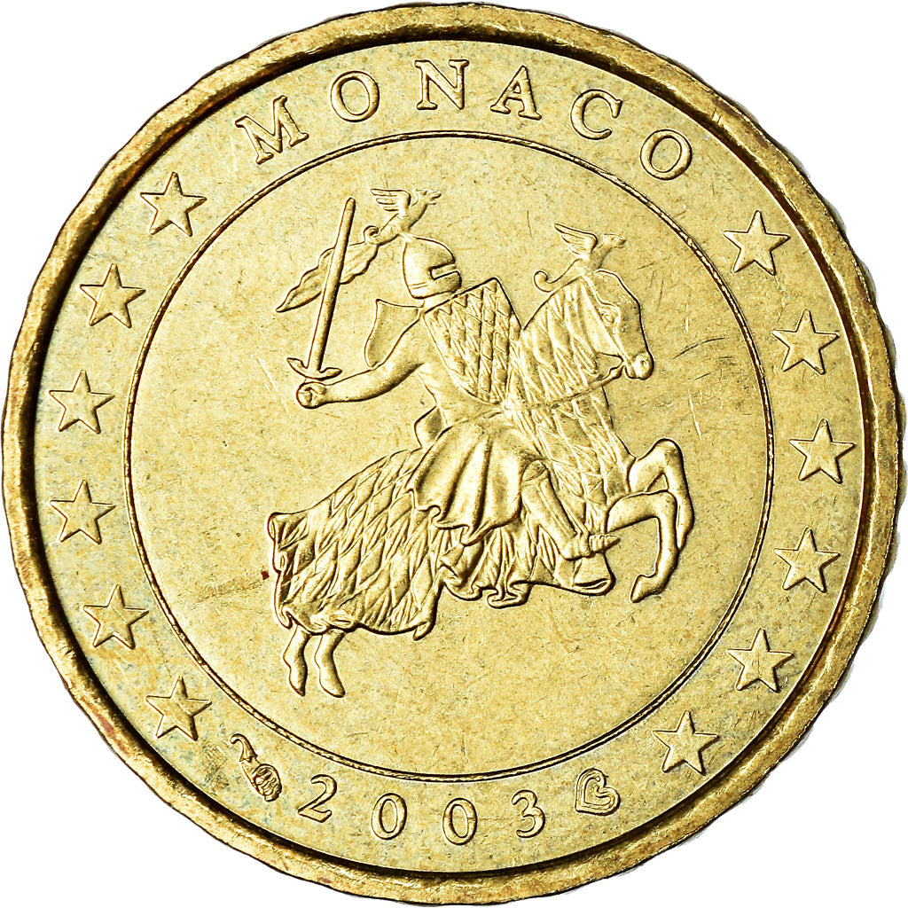 Monaco, 10 Euro Cent, 2003, Paris, MS(63), Mosiądz, KM:170