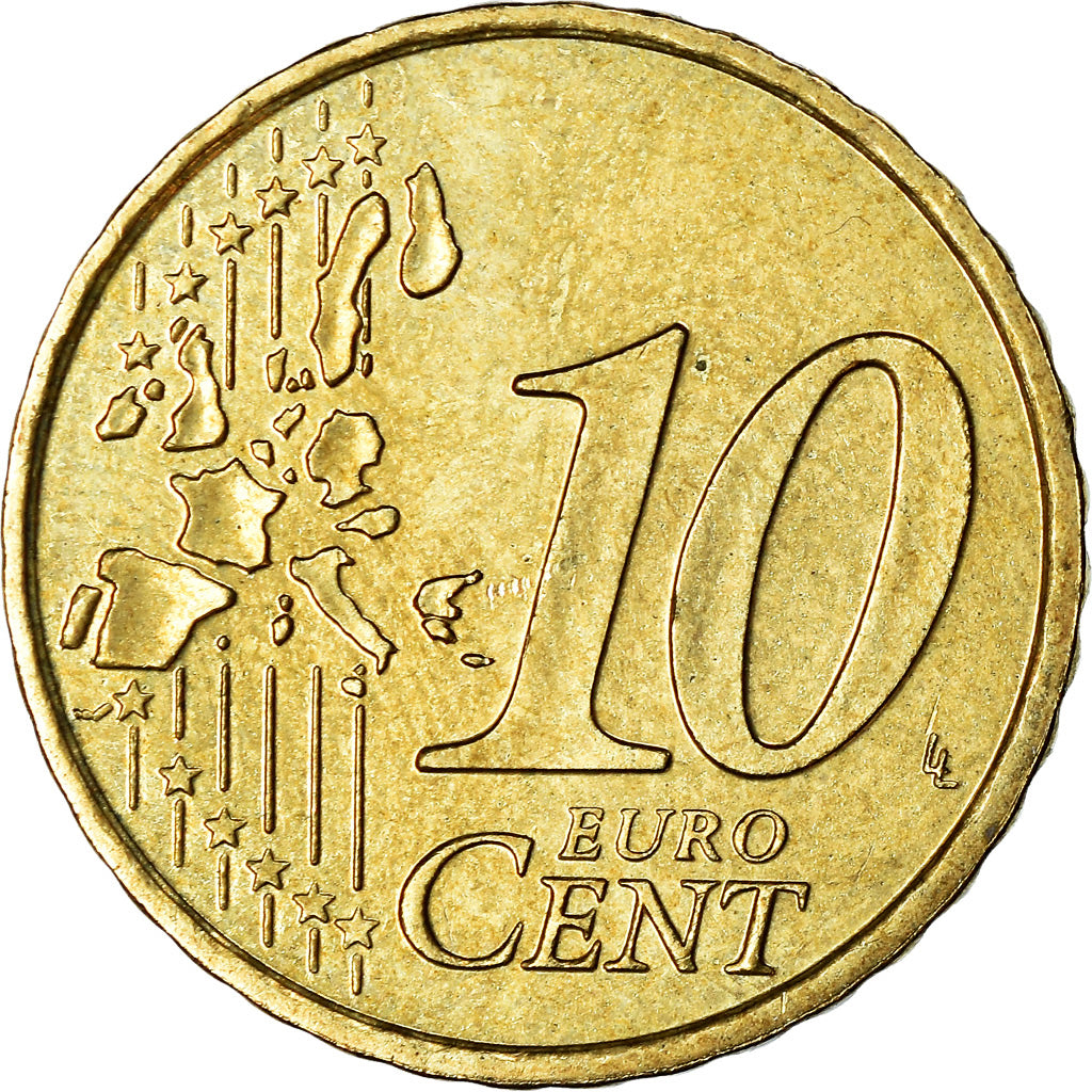 Monaco, 10 Euro Cent, 2003, Paris, MS(63), Mosiądz, KM:170