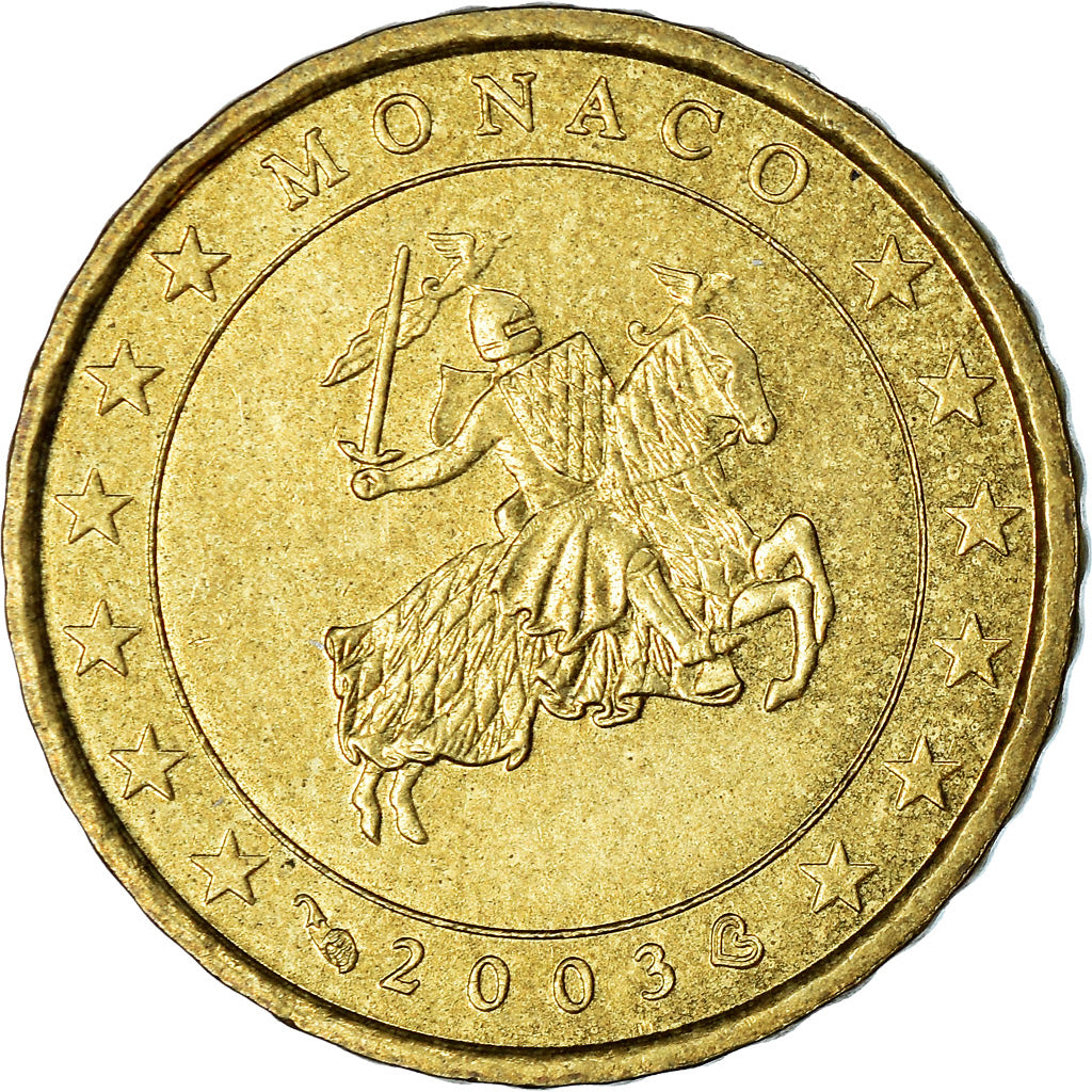 Monaco, 10 Euro Cent, 2003, MS(63), Brass, KM:170