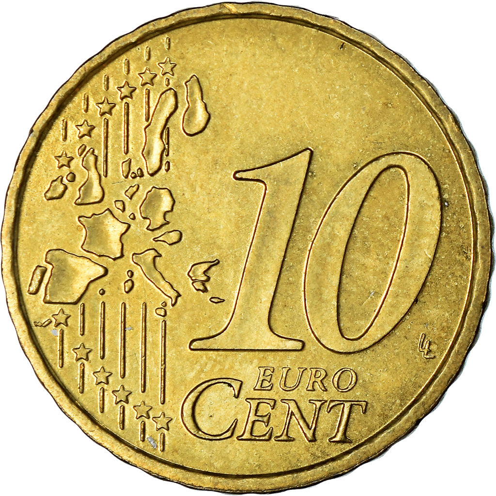 Monaco, 10 Euro Cent, 2003, MS(63), Brass, KM:170