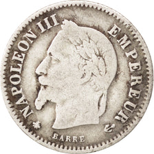 FRANCE, Napoléon III, 20 Centimes, 1867, Paris, KM #808.1, VF(30-35), Silver, G.