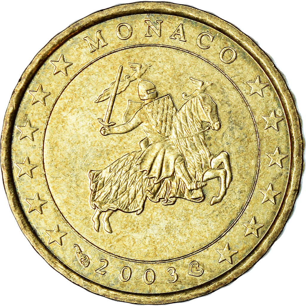 Monaco, 10 Euro Cent, 2003, UNZ, Messing, KM:170