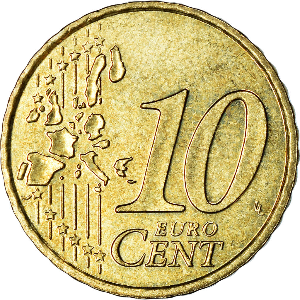 Monaco, 10 Euro Cent, 2003, UNZ, Messing, KM:170