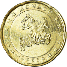 Monaco, 20 Euro Cent, 2003, SPL, Laiton, KM:171