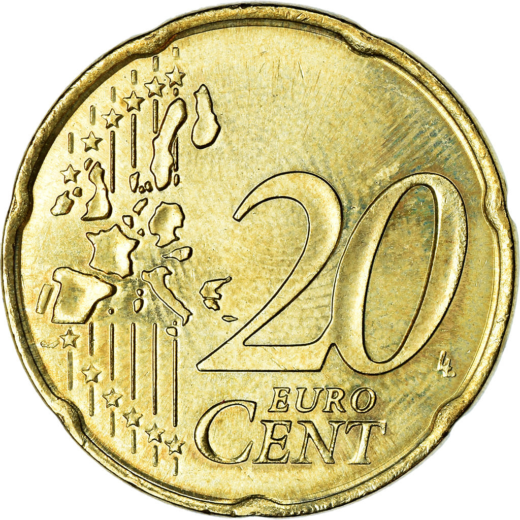 Monaco, 20 Euro Cent, 2003, SPL, Laiton, KM:171