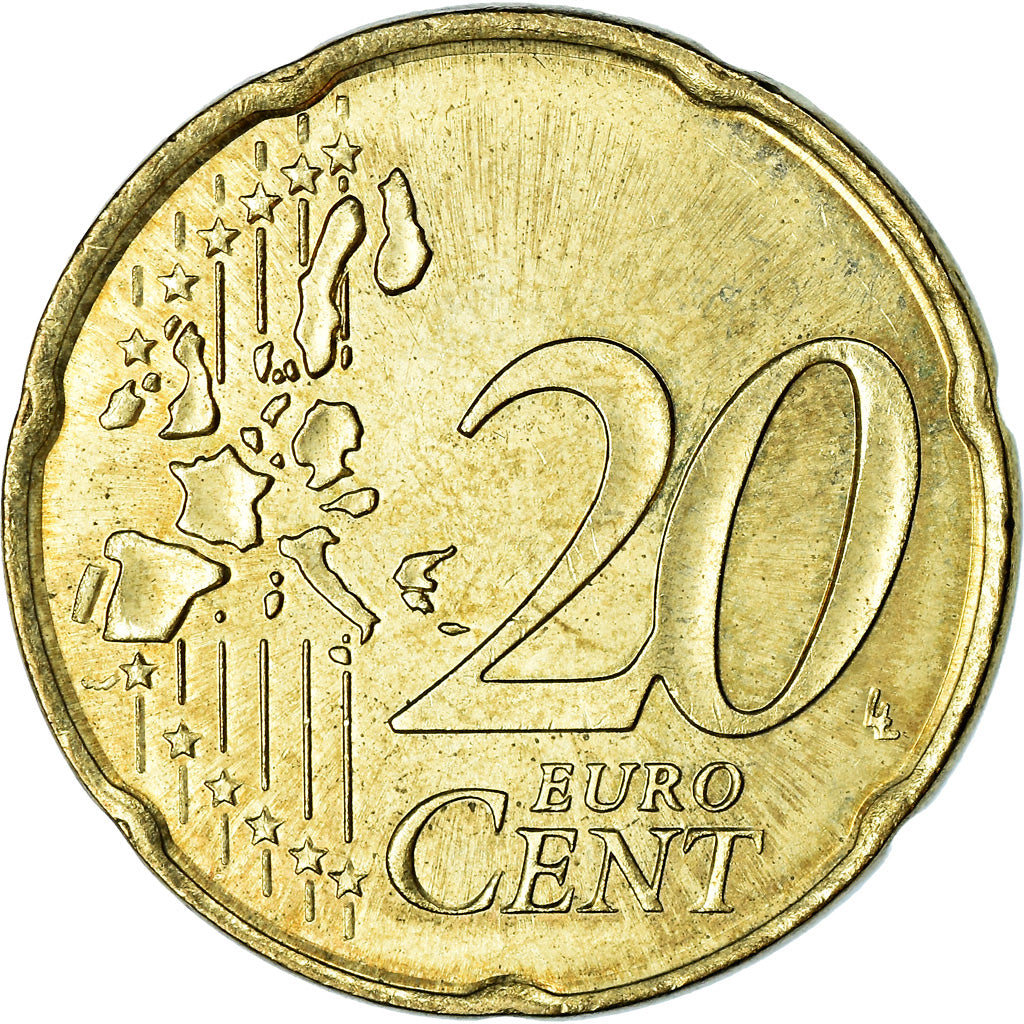 Monaco, 20 Euro Cent, 2003, MS(63), Brass, KM:171