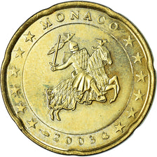 Monaco, 20 Euro Cent, 2003, UNZ, Messing, KM:171