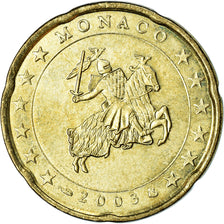 Monaco, 20 Euro Cent, 2003, MS(63), Brass, KM:171