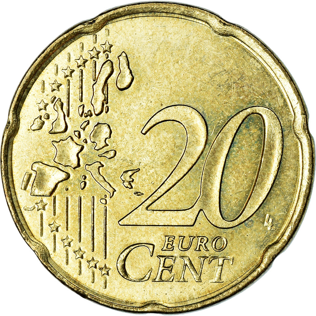 Monaco, 20 Euro Cent, 2003, MS(63), Brass, KM:171