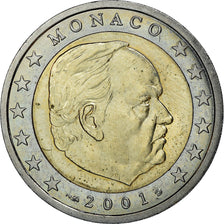 Monaco, 2 Euro, 2001, UNZ, Bi-Metallic, KM:186