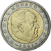 Monaco, 2 Euro, 2001, UNZ, Bi-Metallic, KM:186