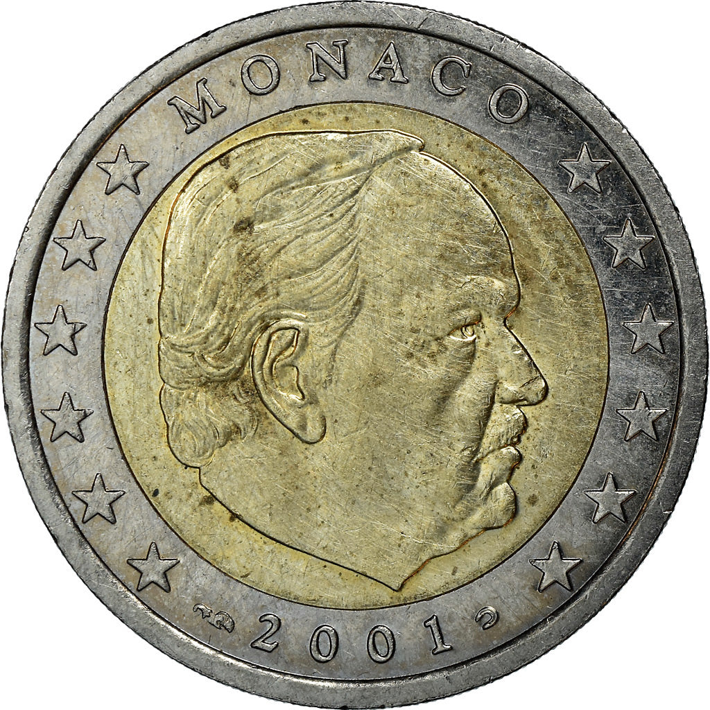 Monaco, 2 Euro, 2001, MS(63), Bi-Metallic, KM:186