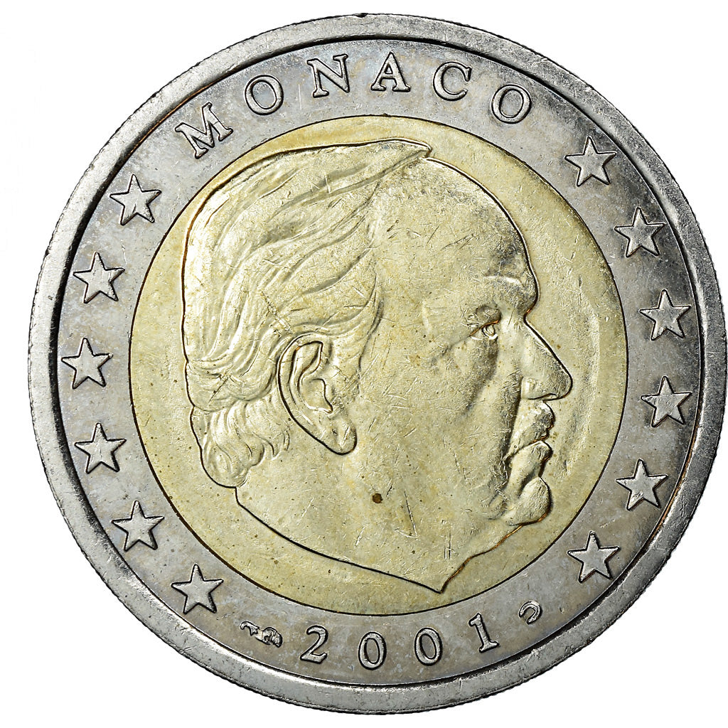 Monaco, 2 Euro, 2001, Paris, MS(63), Bimetaliczny, KM:186