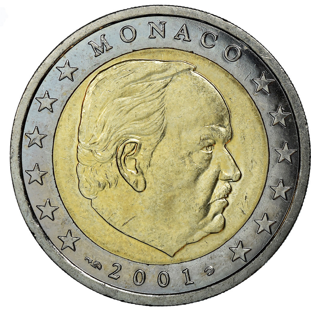 Monaco, 2 Euro, 2001, MS(63), Bi-Metallic, KM:186