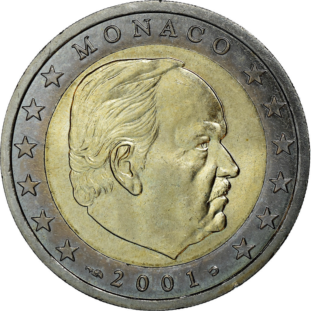 Monaco, 2 Euro, 2001, MS(63), Bi-Metallic, KM:186