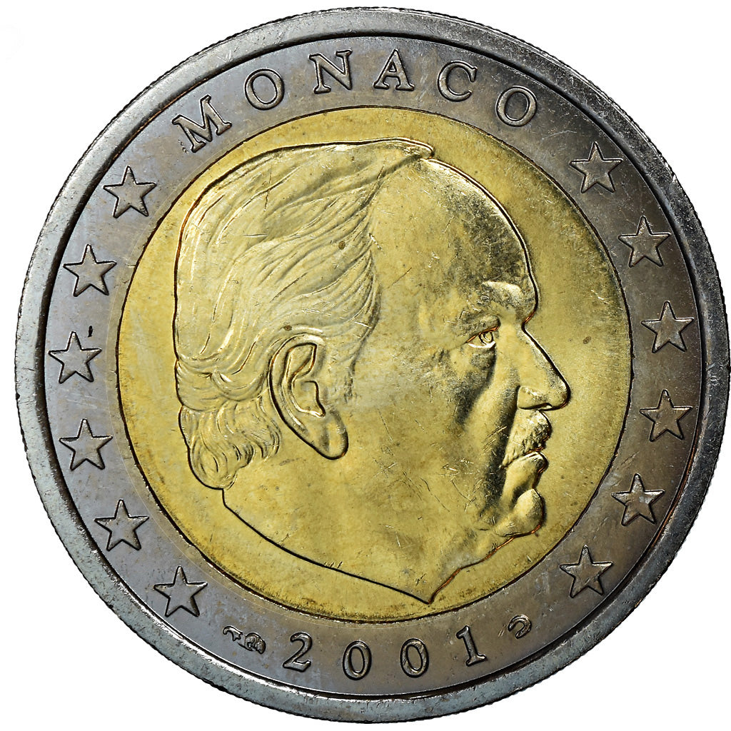 Monaco, 2 Euro, 2001, UNZ, Bi-Metallic, KM:186