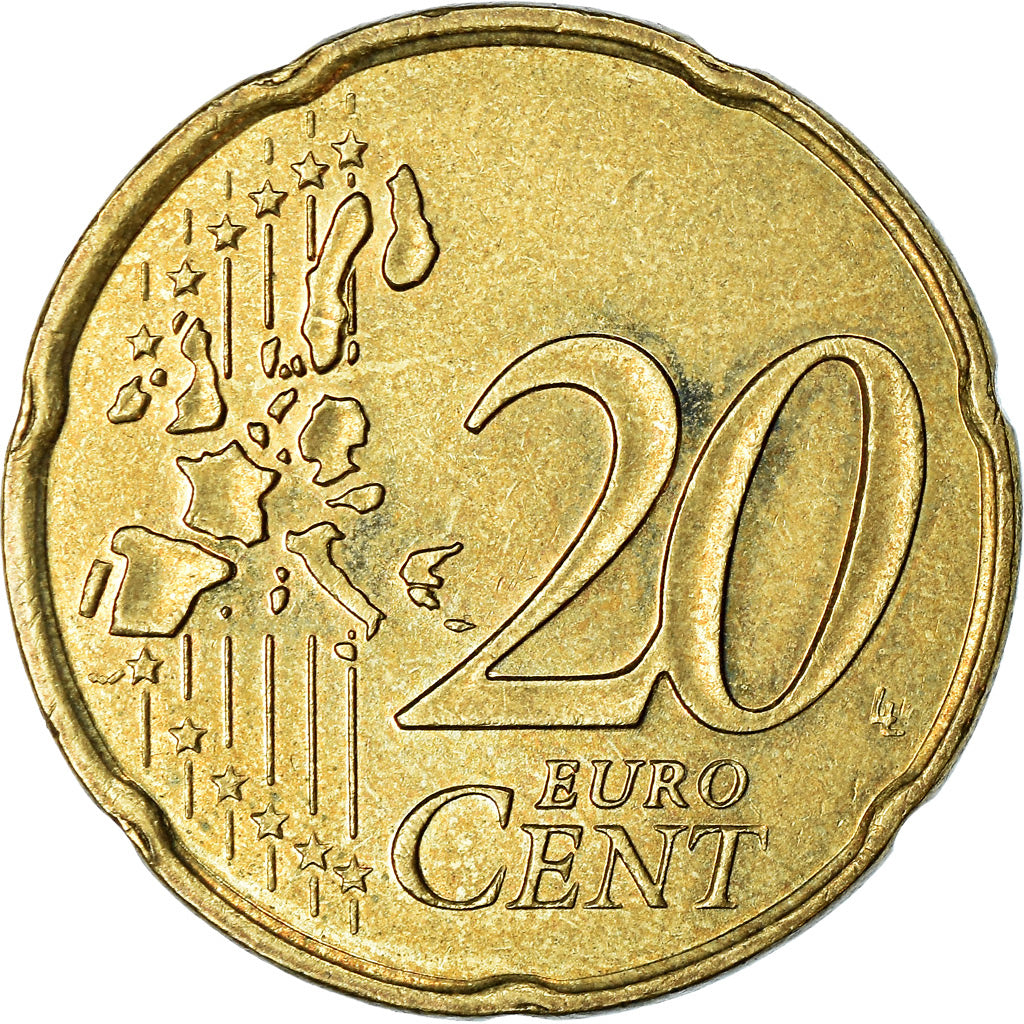 Monaco, 20 Euro Cent, 2001, AU(55-58), Brass, KM:171