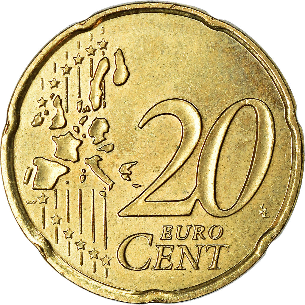 Mónaco, 20 Euro Cent, 2001, AU(55-58), Latão, KM:171