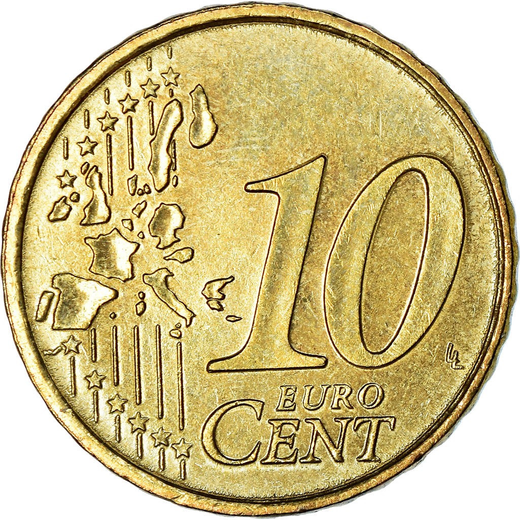 Monaco, 10 Euro Cent, 2001, VZ, Messing, KM:170