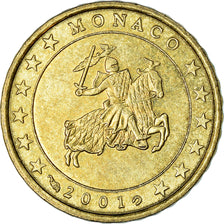 Monaco, 10 Euro Cent, 2001, VZ, Messing, KM:170