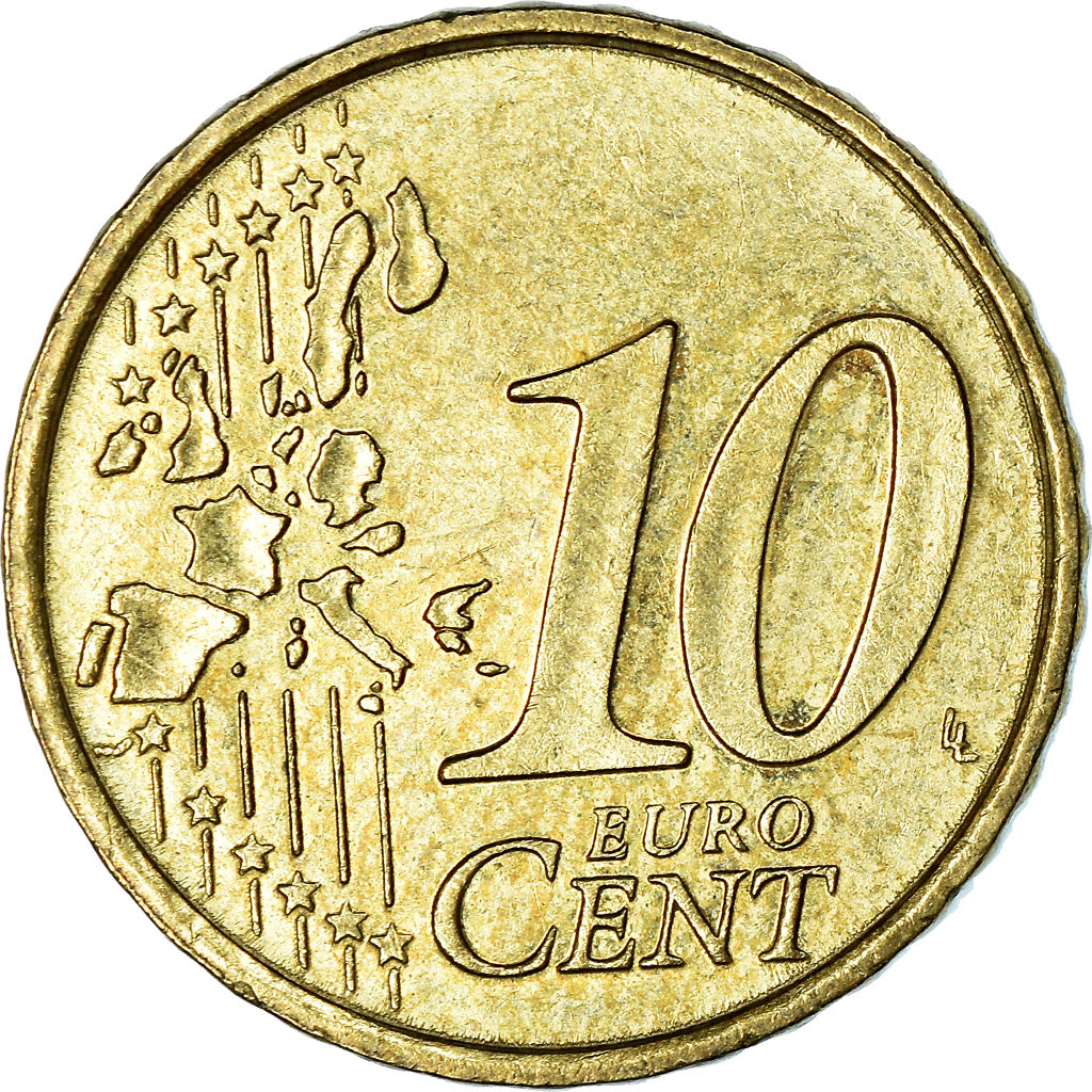 Monaco, 10 Euro Cent, 2001, VZ, Messing, KM:170