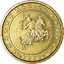 Monaco, 10 Euro Cent, 2001, AU(55-58), Brass, KM:170