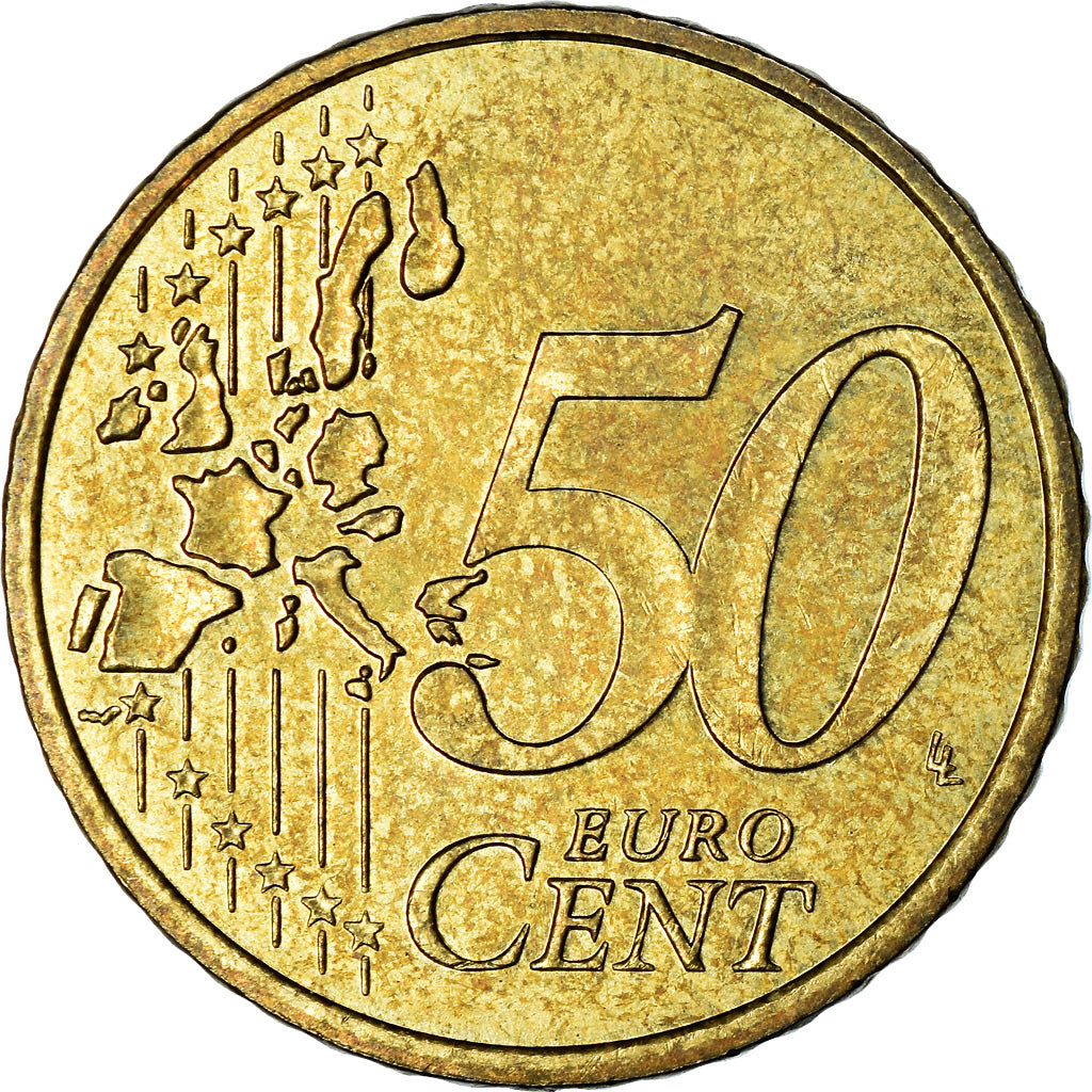 Monaco, 50 Euro Cent, 2001, AU(55-58), Brass, KM:172