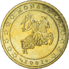 Monaco, 50 Euro Cent, 2001, AU(55-58), Brass, KM:172