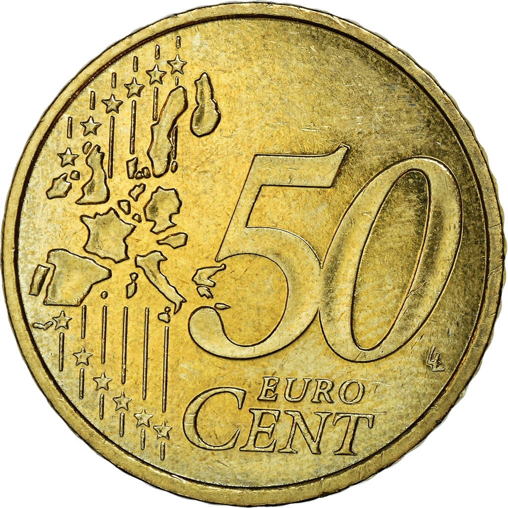 Monaco, 50 Euro Cent, 2001, AU(55-58), Brass, KM:172