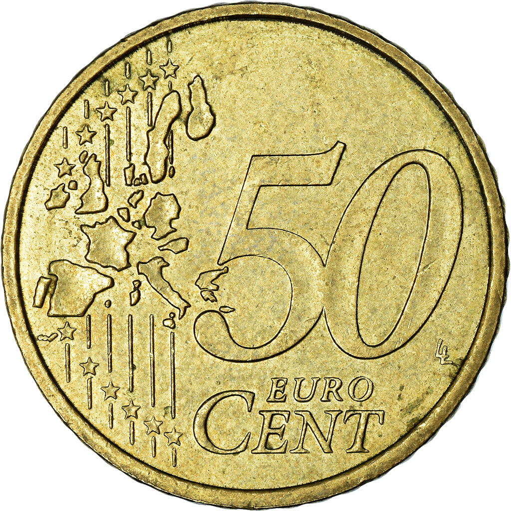 Monaco, 50 Euro Cent, 2001, AU(55-58), Brass, KM:172