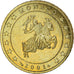 Monaco, 50 Euro Cent, 2001, AU(55-58), Brass, KM:172