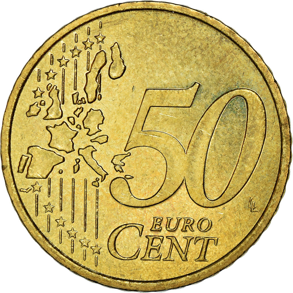 Monaco, 50 Euro Cent, 2001, AU(55-58), Brass, KM:172