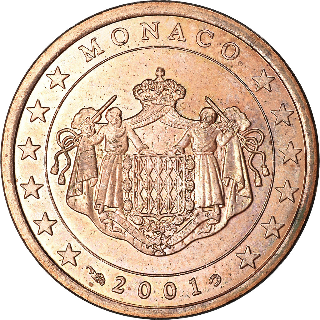 Monaco, 5 Euro Cent, 2001, AU(55-58), Copper Plated Steel, KM:169
