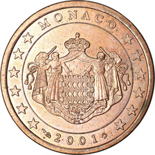 Monaco, 5 Euro Cent, 2001, AU(55-58), Copper Plated Steel, KM:169