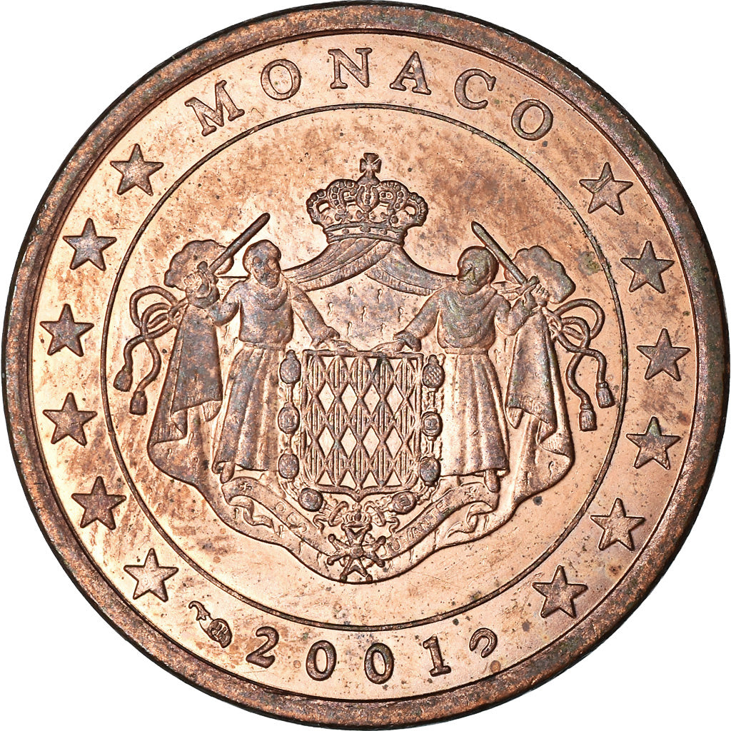 Monaco, 5 Euro Cent, 2001, AU(55-58), Copper Plated Steel, KM:169