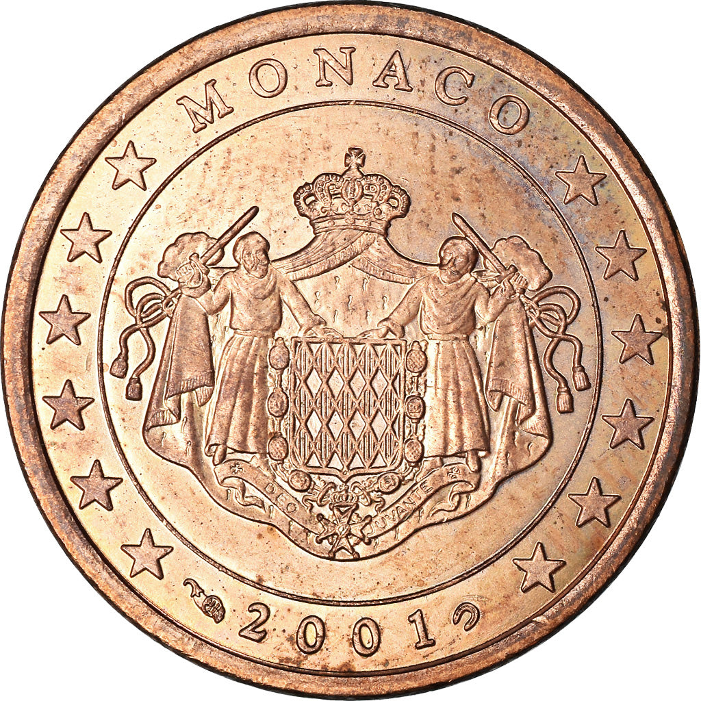 Monaco, 5 Euro Cent, 2001, AU(55-58), Copper Plated Steel, KM:169