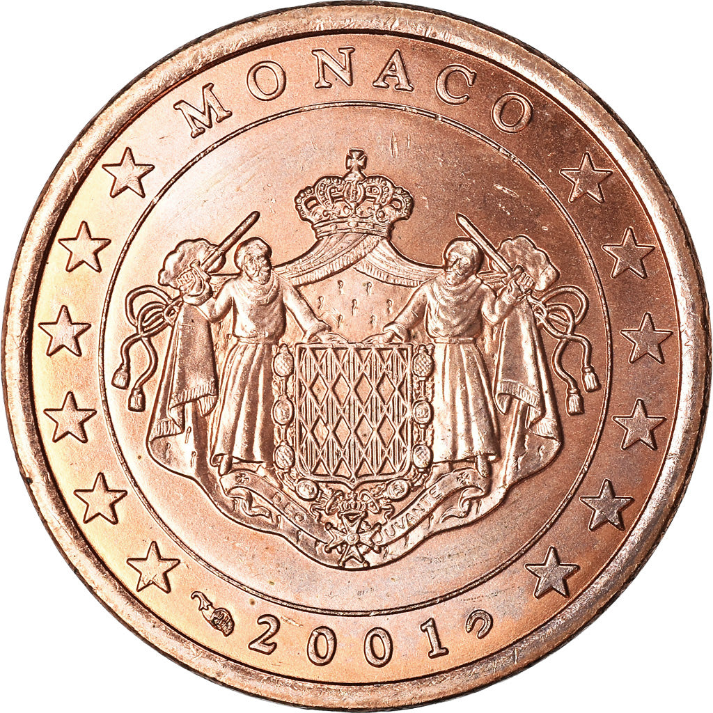 Monaco, 5 Euro Cent, 2001, AU(55-58), Copper Plated Steel, KM:169