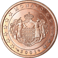 Monaco, 5 Euro Cent, 2001, AU(55-58), Copper Plated Steel, KM:169