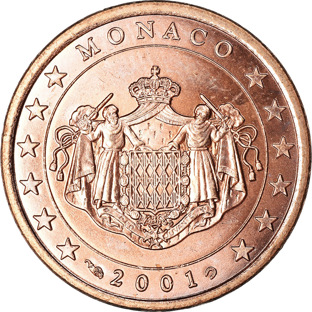 Monaco, 5 Euro Cent, 2001, AU(55-58), Copper Plated Steel, KM:169