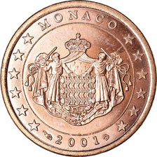 Monaco, 5 Euro Cent, 2001, AU(55-58), Copper Plated Steel, KM:169