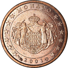 Monaco, Euro Cent, 2001, AU(55-58), Copper Plated Steel, KM:167