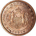Mónaco, Euro Cent, 2001, AU(55-58), Aço Cromado a Cobre, KM:167