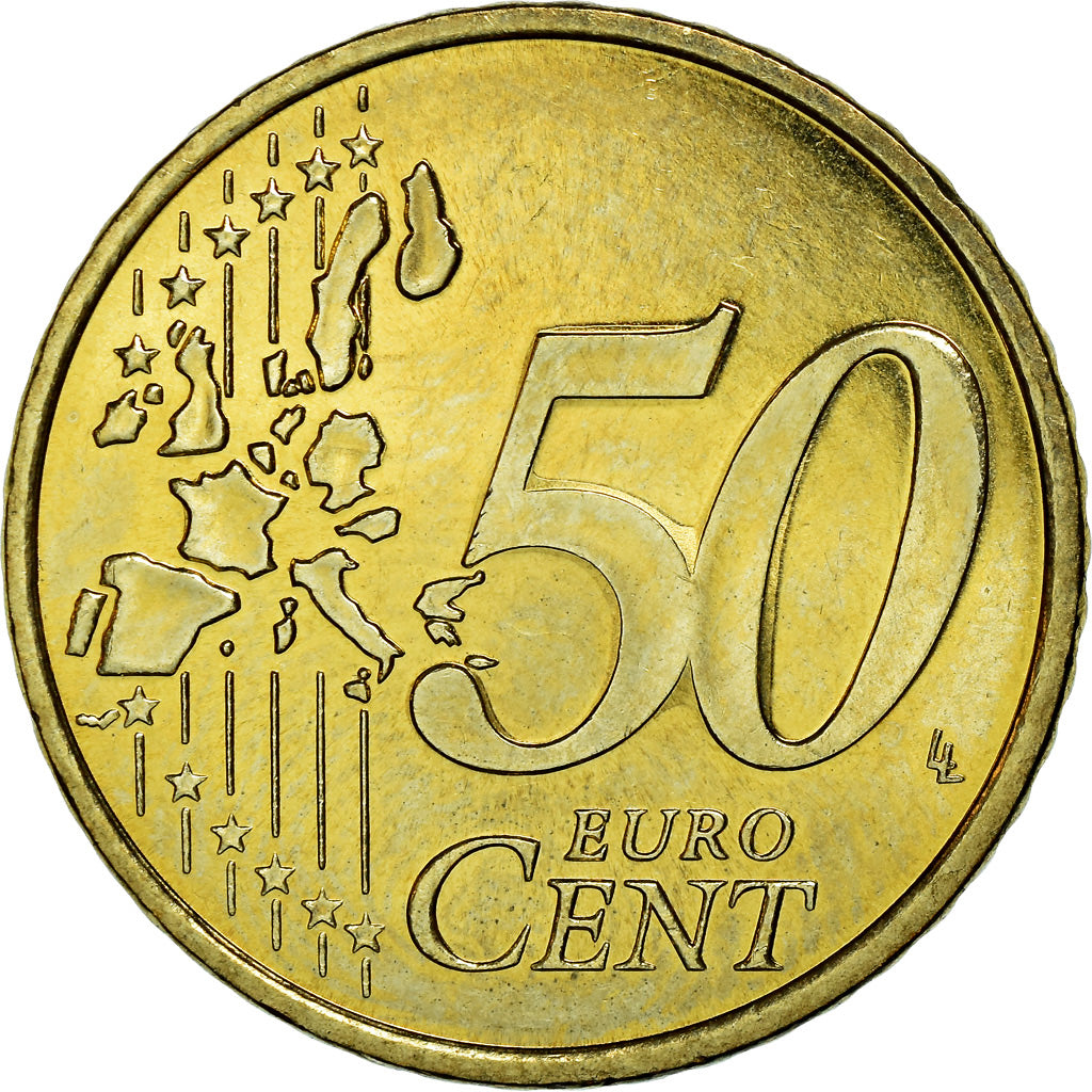 Monaco, 50 Euro Cent, 2002, AU(55-58), Brass, Gadoury:MC177, KM:172