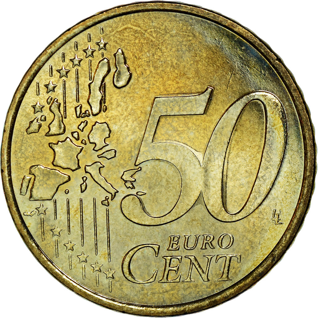 Monaco, 50 Euro Cent, 2002, AU(55-58), Brass, Gadoury:MC177, KM:172