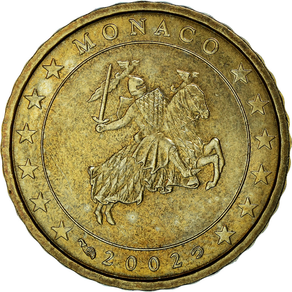 Monaco, 10 Euro Cent, 2002, SPL-, Ottone, KM:170