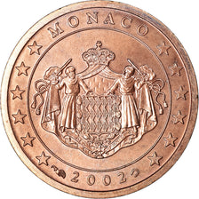 Monaco, 2 Euro Cent, 2002, AU(55-58), Copper Plated Steel, KM:168