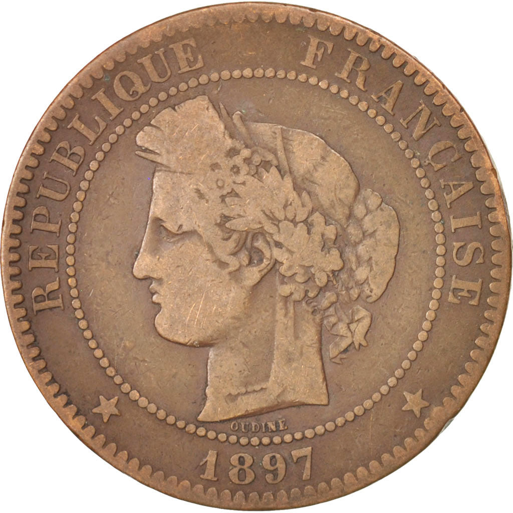 Coin, France, Cérès, 10 Centimes, 1897, Paris, VF(30-35), Bronze, KM:815.1