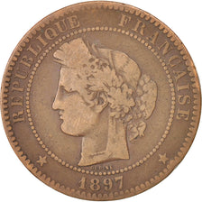 Coin, France, Cérès, 10 Centimes, 1897, Paris, VF(30-35), Bronze, KM:815.1