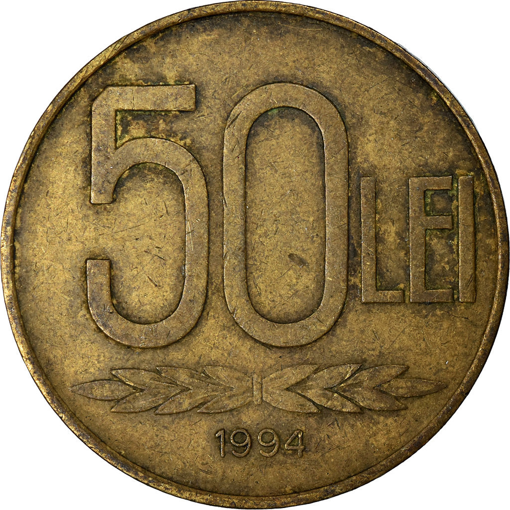 Coin, Romania, 50 Lei, 1994, VF(30-35), Brass Clad Steel, KM:110