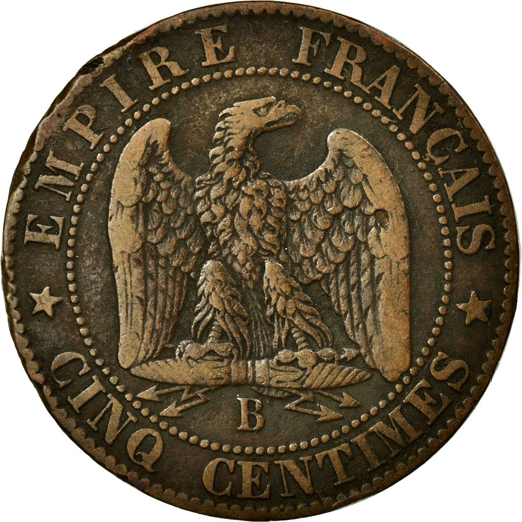 Münze, Frankreich, Napoleon III, Napoléon III, 5 Centimes, 1855, Rouen, S+